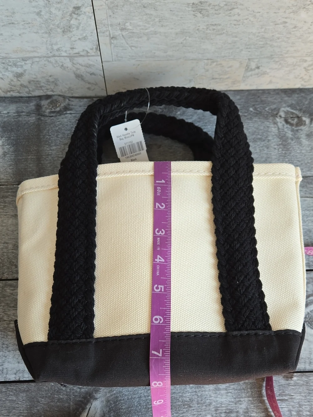 NWT L.L. Bean Japan Exclusive Web Handle Canvas Boat & Tote Black Mini